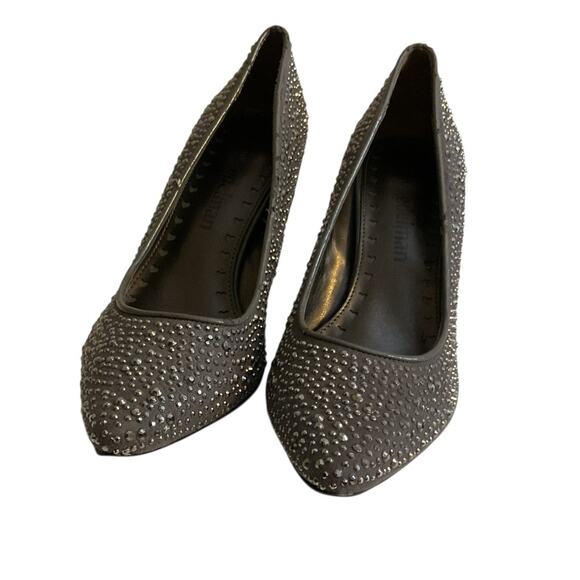 Libby Edelman Rhinestone Gray Heels Jewel 8.5 M Pointed Toe Spike Heel Classic - Picture 3 of 14